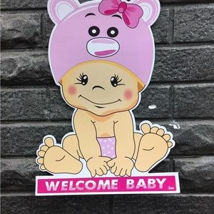 Baby shower boy or girl sign welcome baby